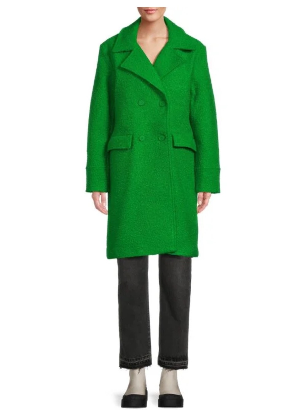 Noize Double-Breasted Emerald Green   Coat